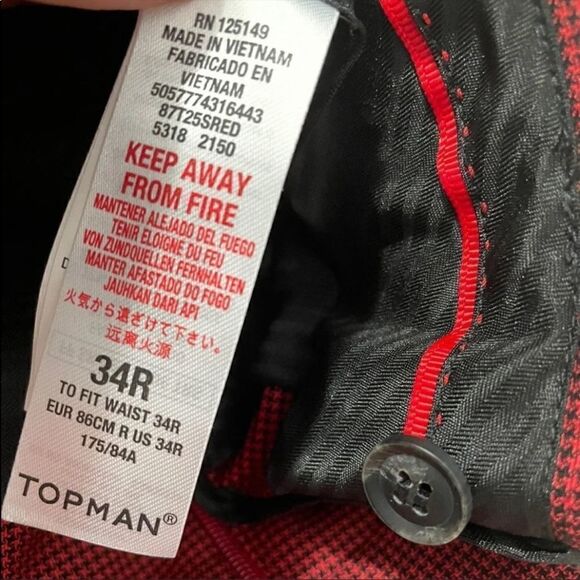 NWT TOPMAN SUIT BLACK/RED   - Picture 13 of 15